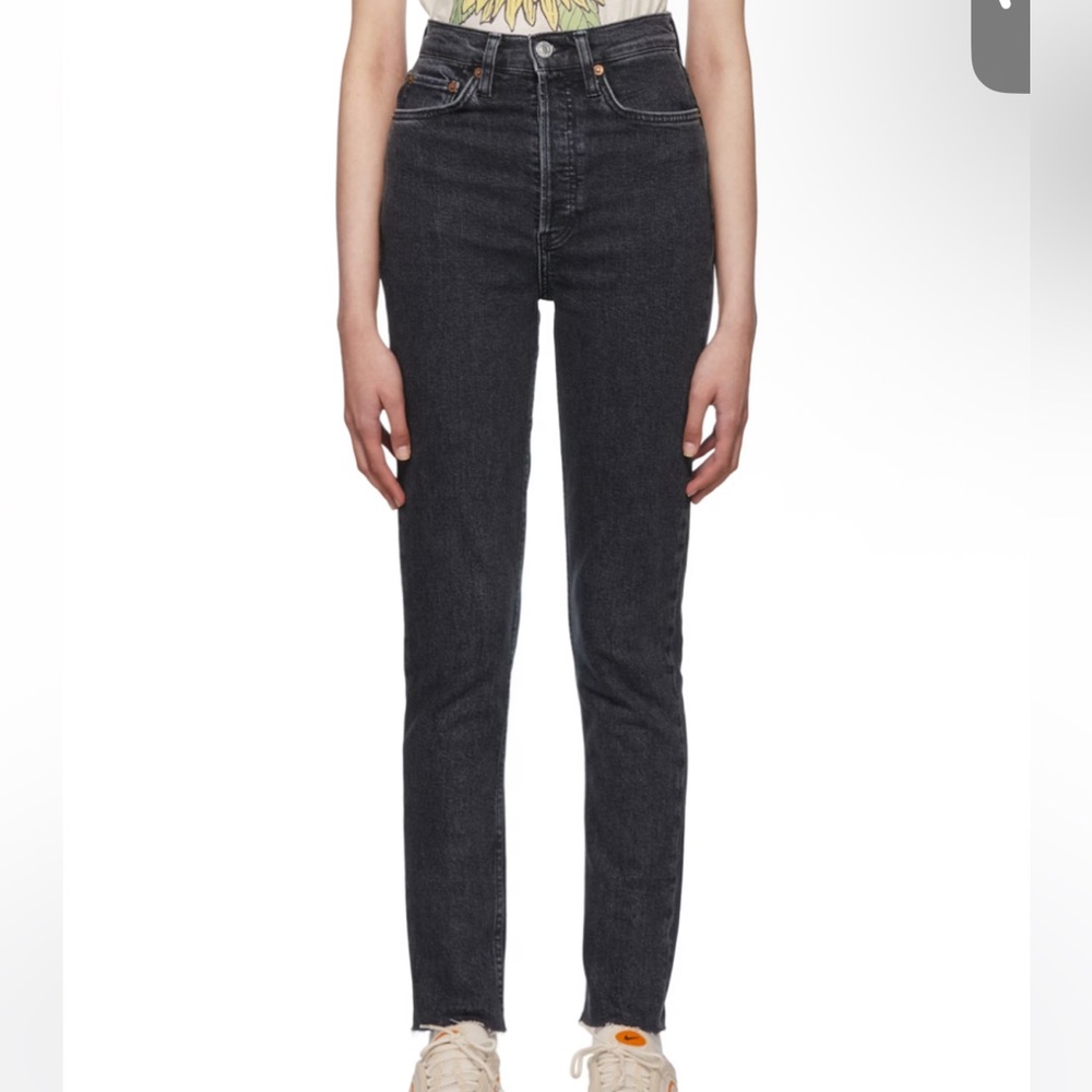 Re/Done Black Slim Strait Leg Jeans